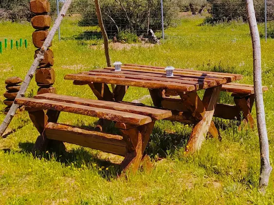 mesa picnic madera con banco